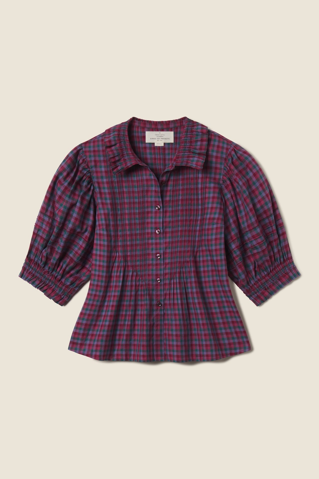 Jess Blouse Poppy & Pine Check
