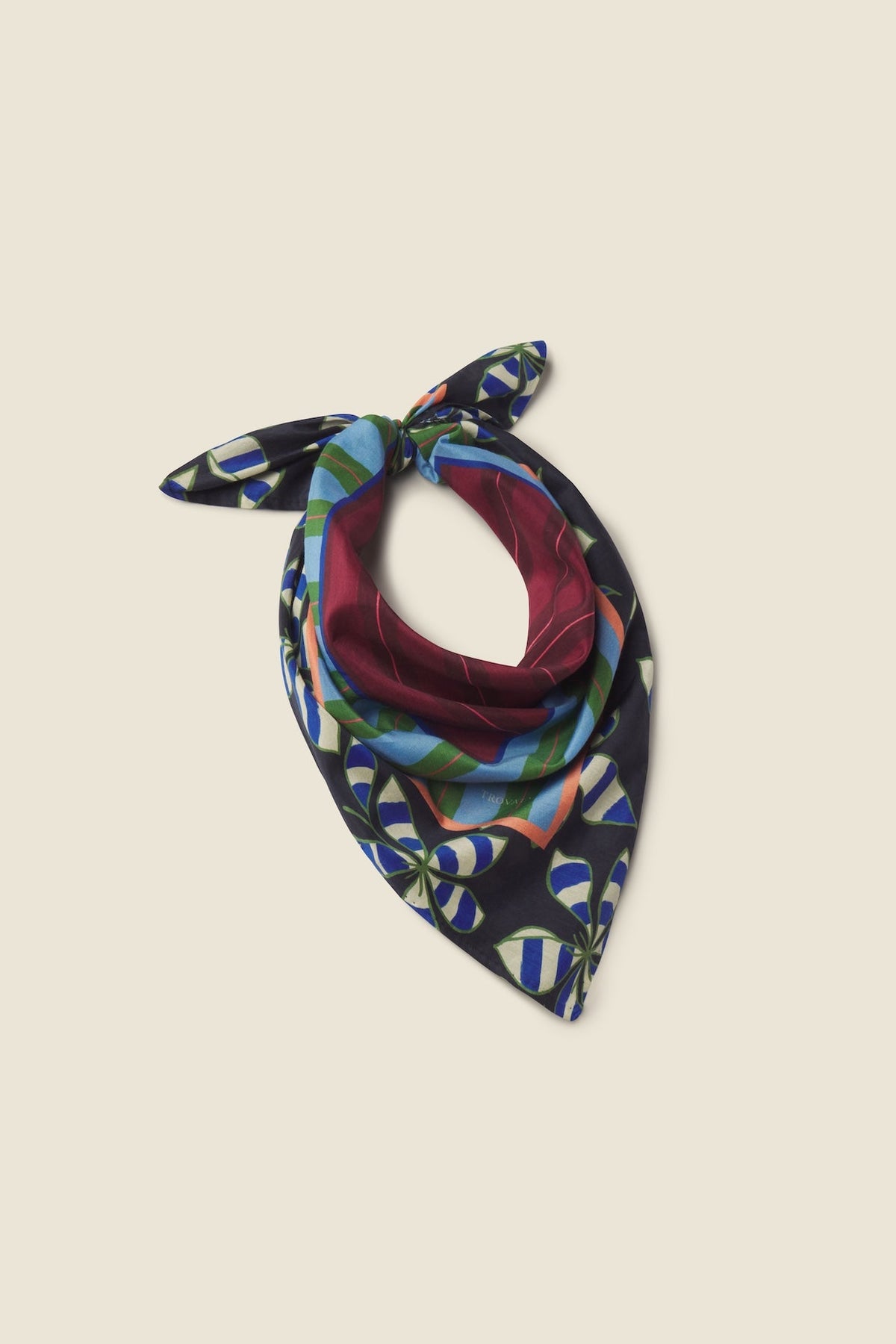 Trovata Charlotte scarf in Mod Botanica, cotton-silk blend