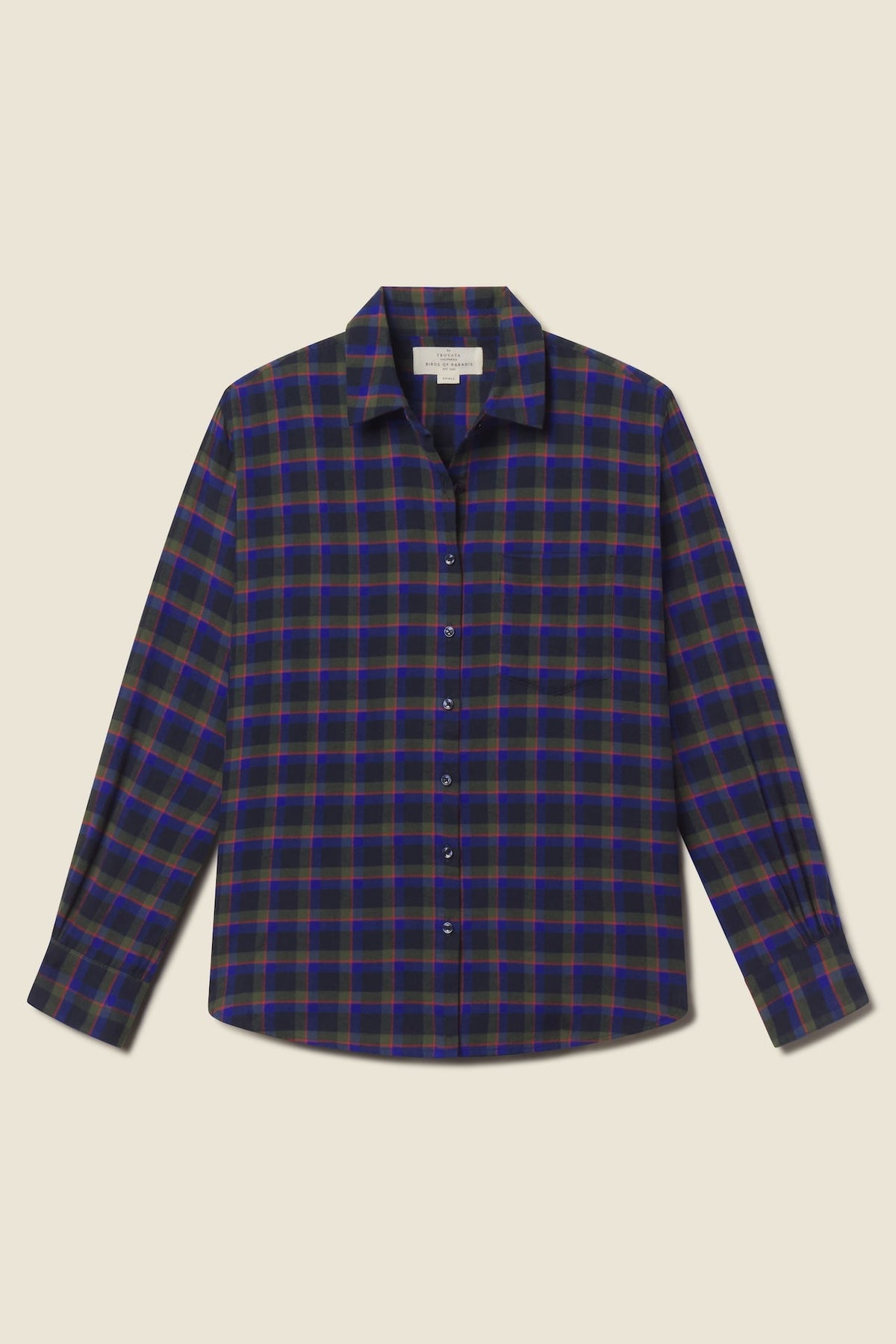 Trovata Blake oversized shirt in Winter Regatta Plaid, cotton