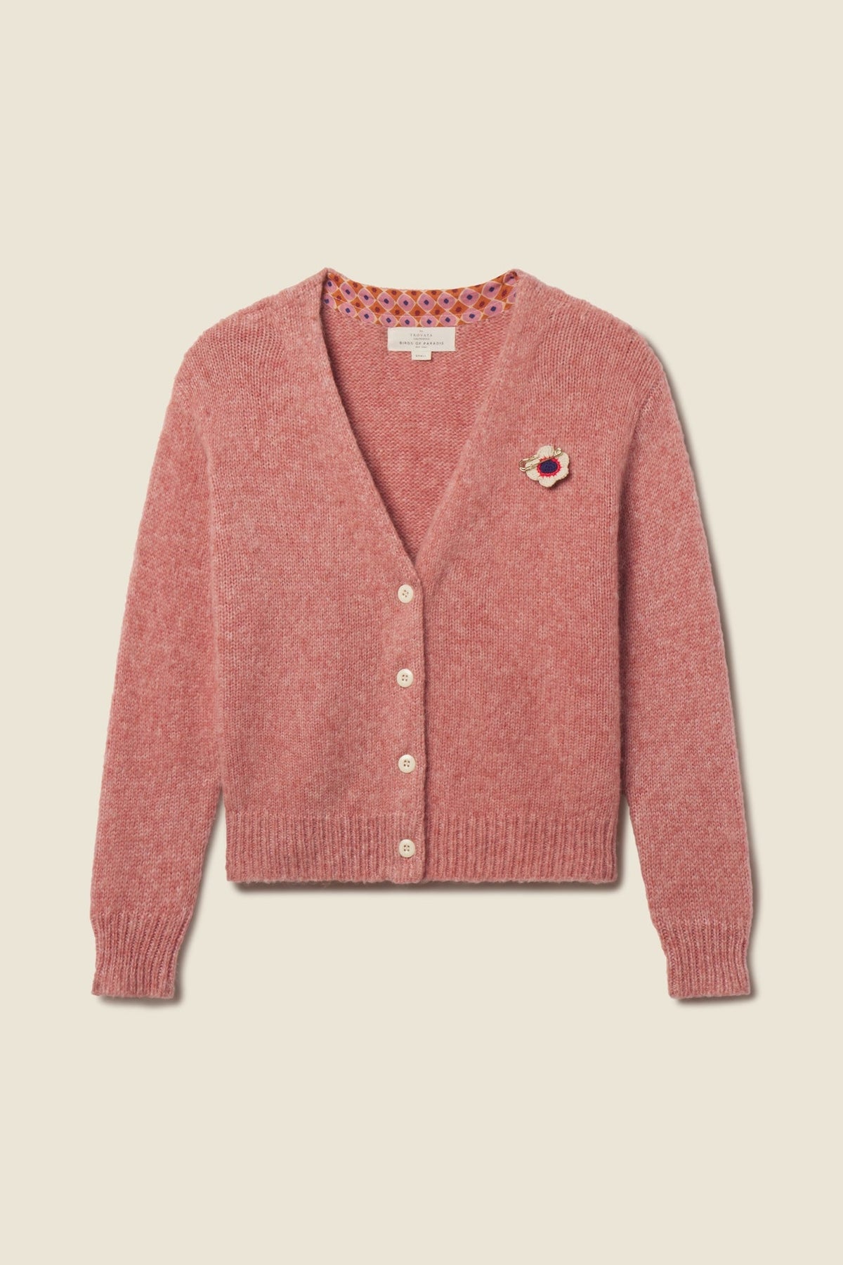 Trovata Esra cardigan sweater in Pink, alpaca-wool blend
