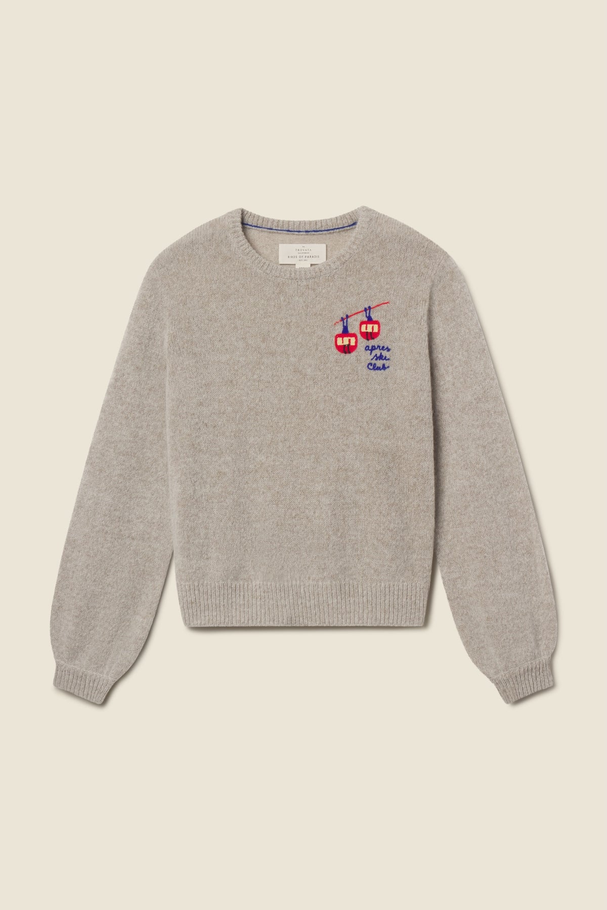 Trovata Ryann sweater in Grey, merino-cashmere blend
