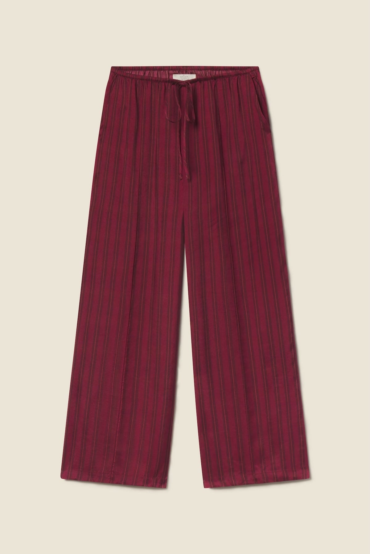 Trovata Zella pant in Garnet Stripe, cupro-viscose blend
