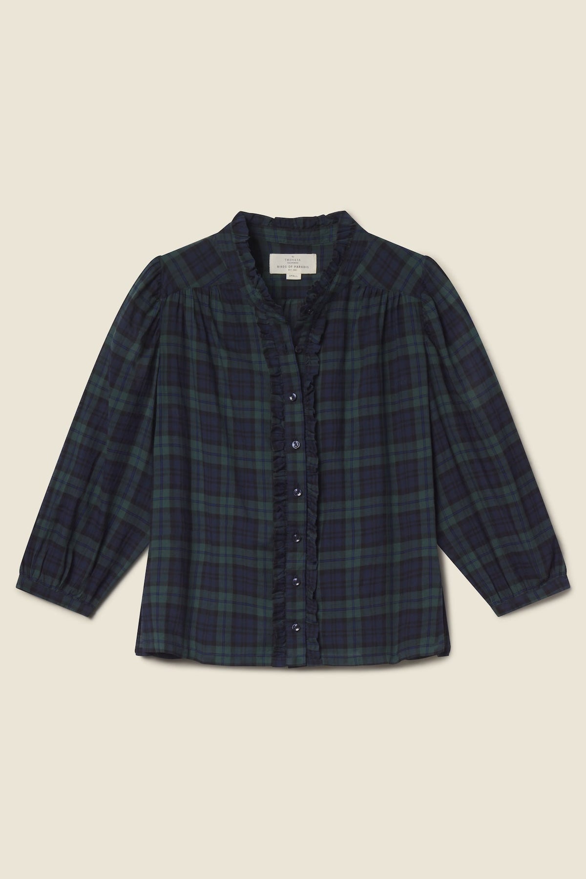 Trovata Elin shirt in Spruce Plaid, cotton