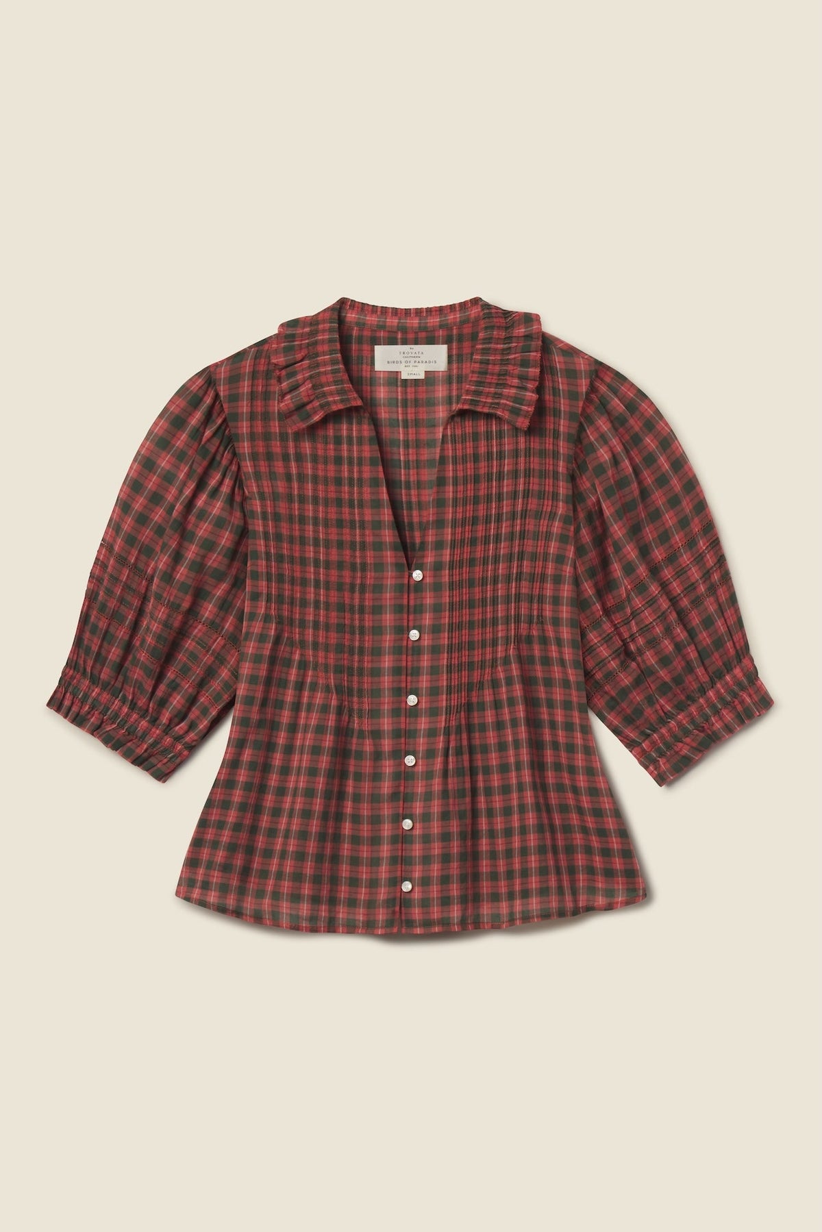 Trovata Amelie blouse in Maple Check, cotton
