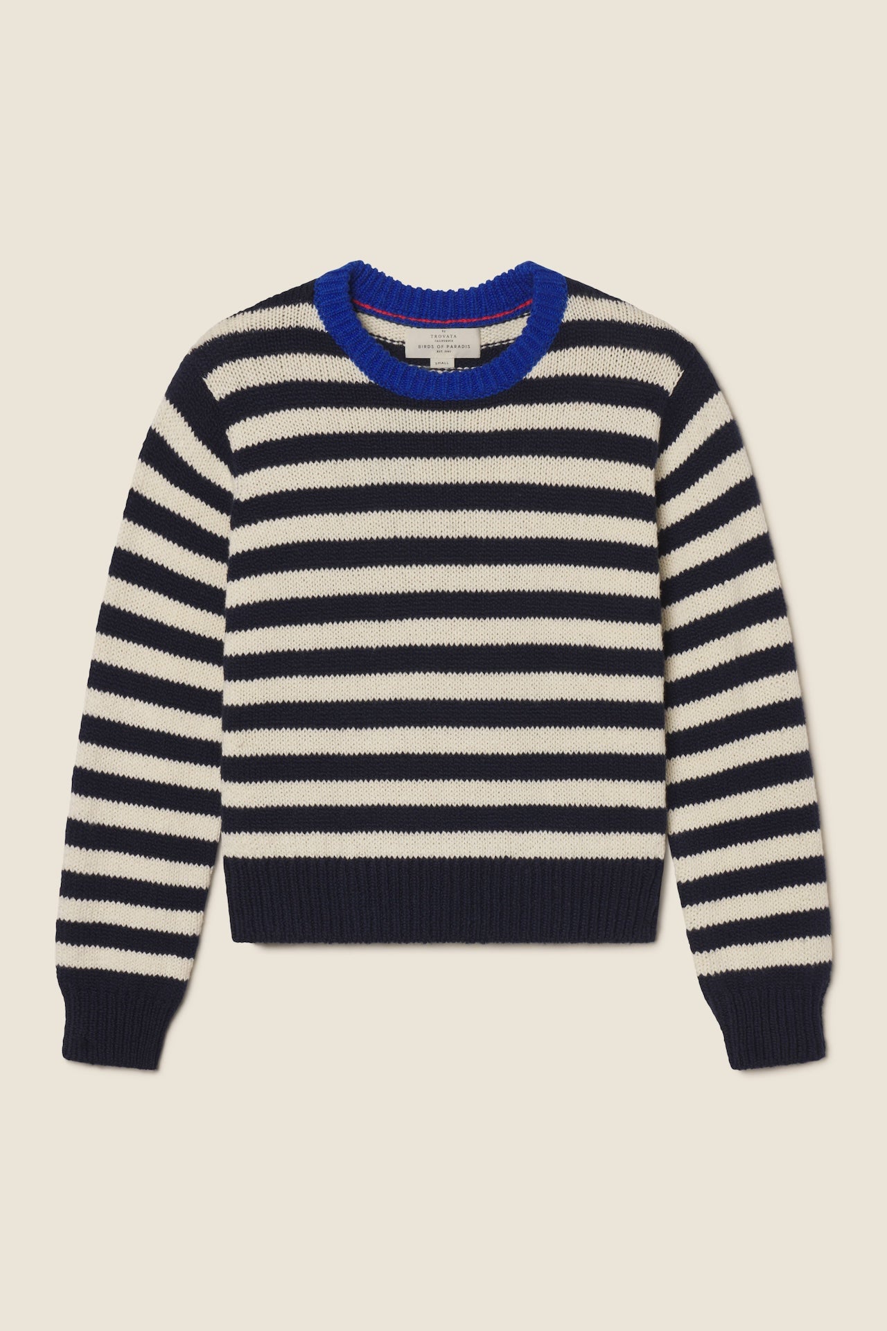 Cleo Sweater Antique White W/ Navy Stripe