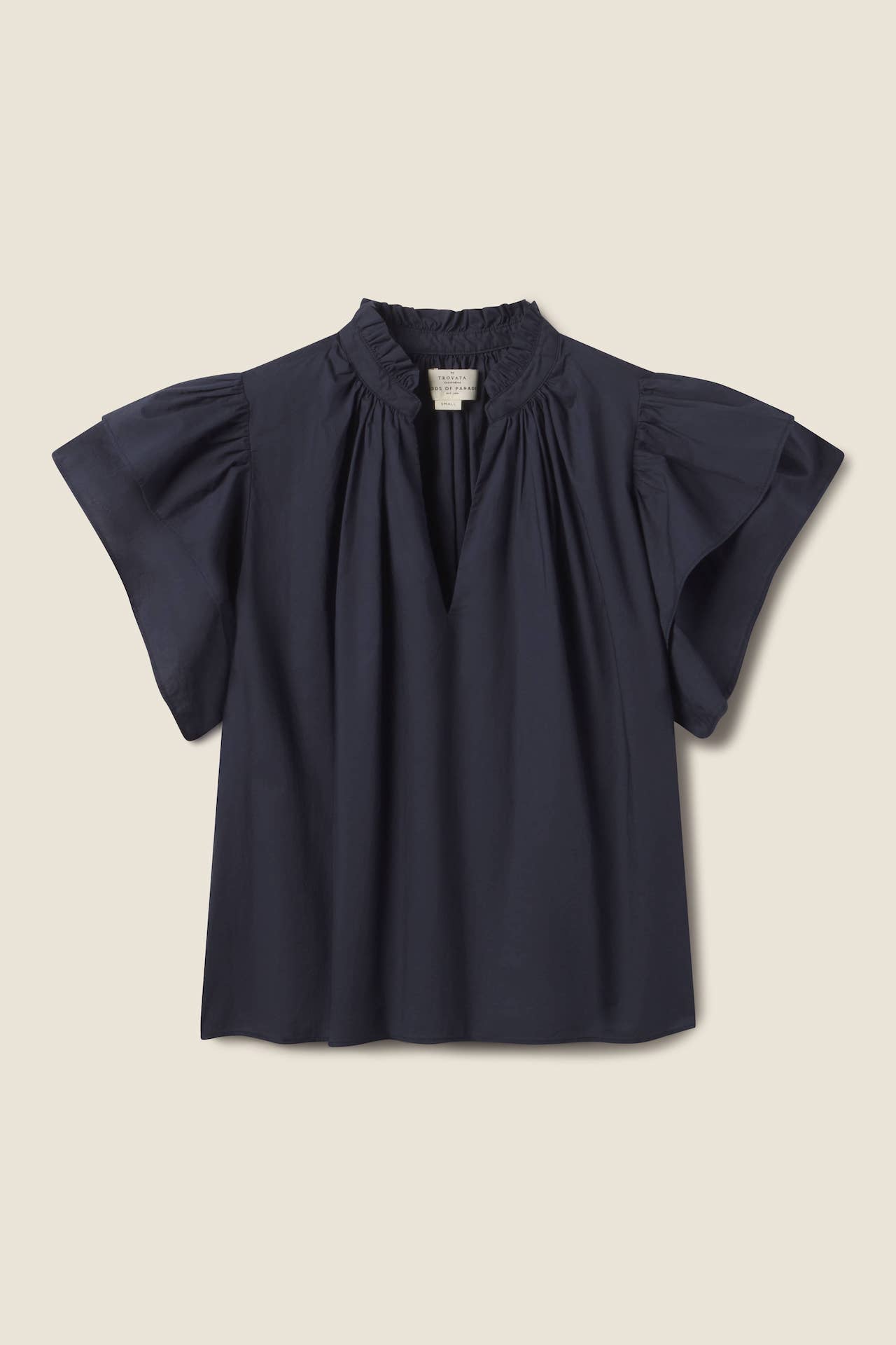 Clover Blouse Navy Poplin