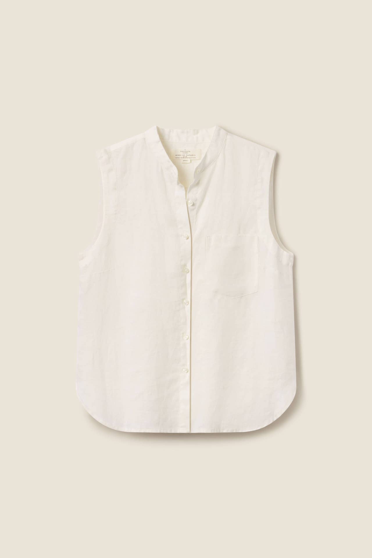 Eres Sleeveless Shirt Ivory Linen