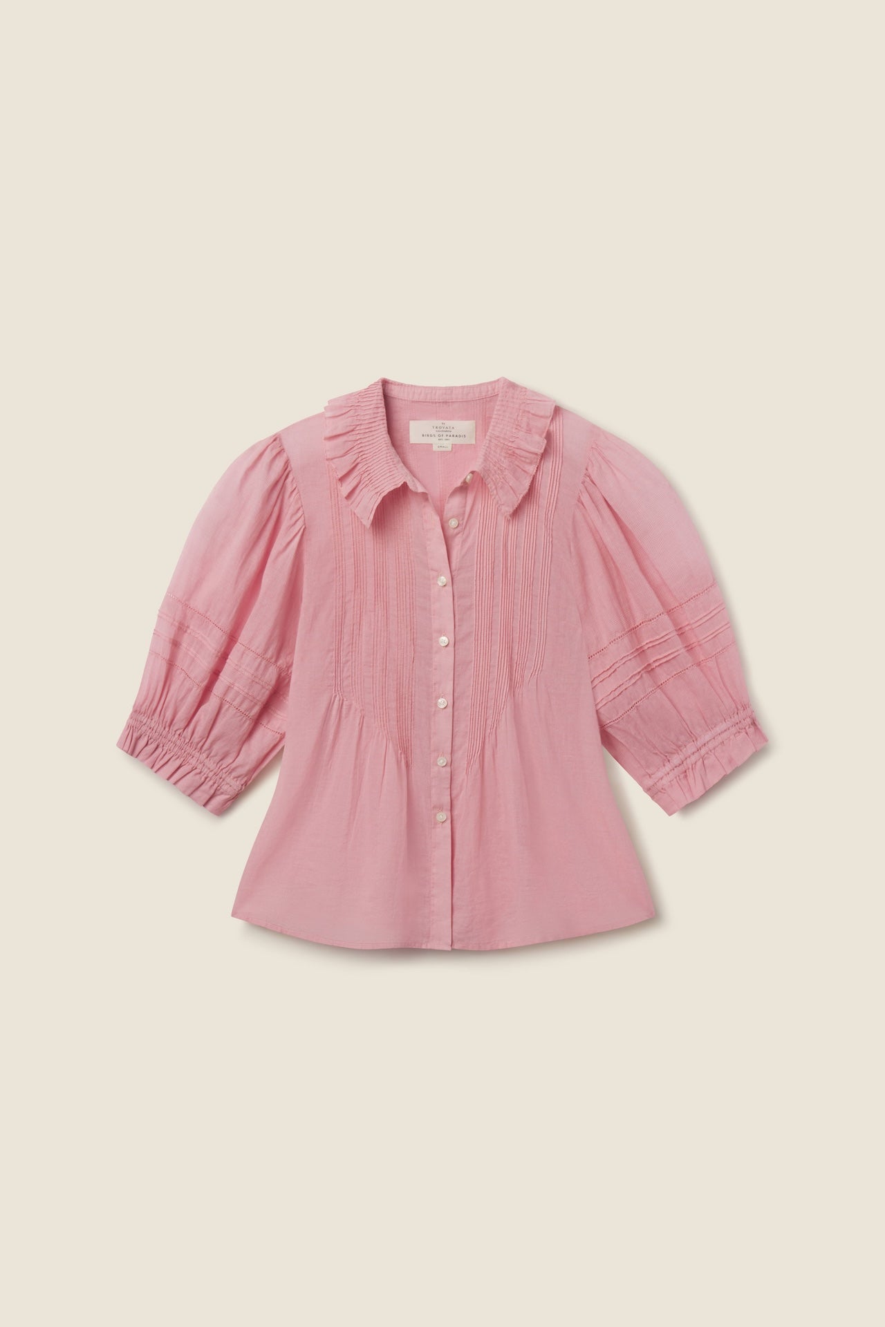 Jess Blouse Blush Houndstooth