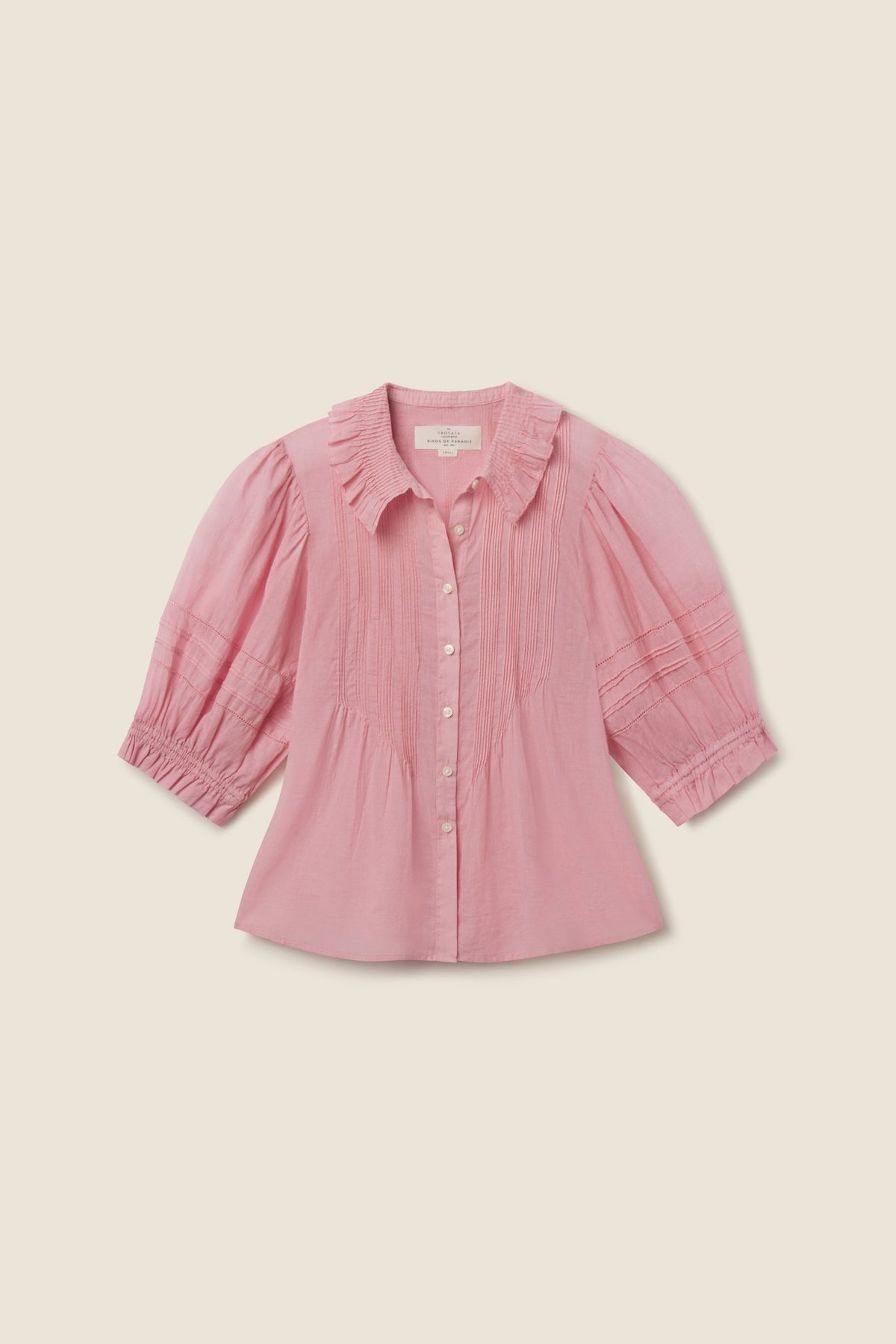 Jess Blouse Blush Houndstooth