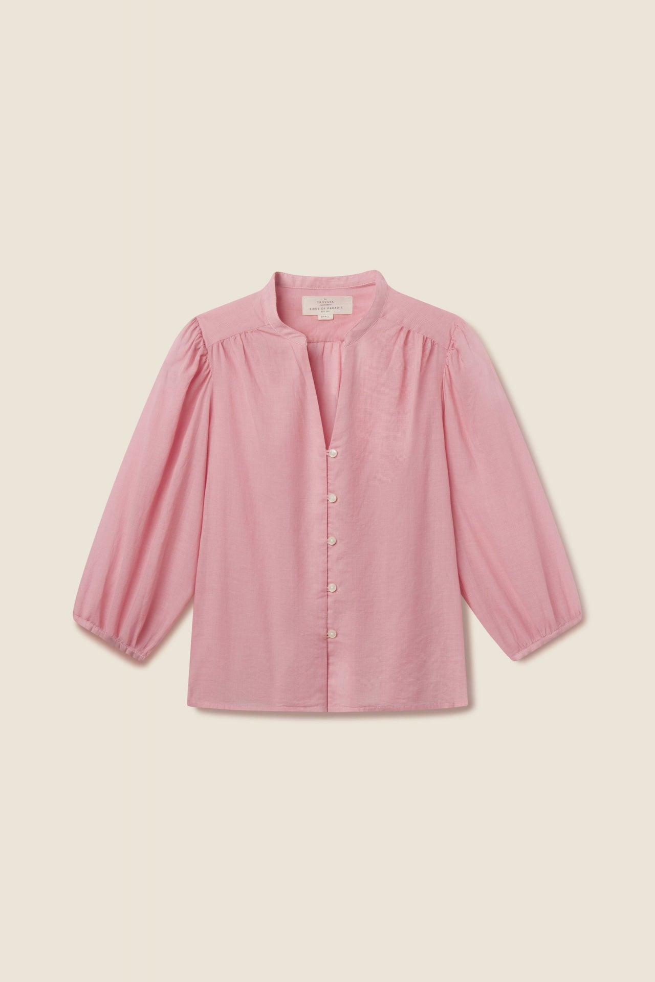 Maisey Blouse Blush Houndstooth