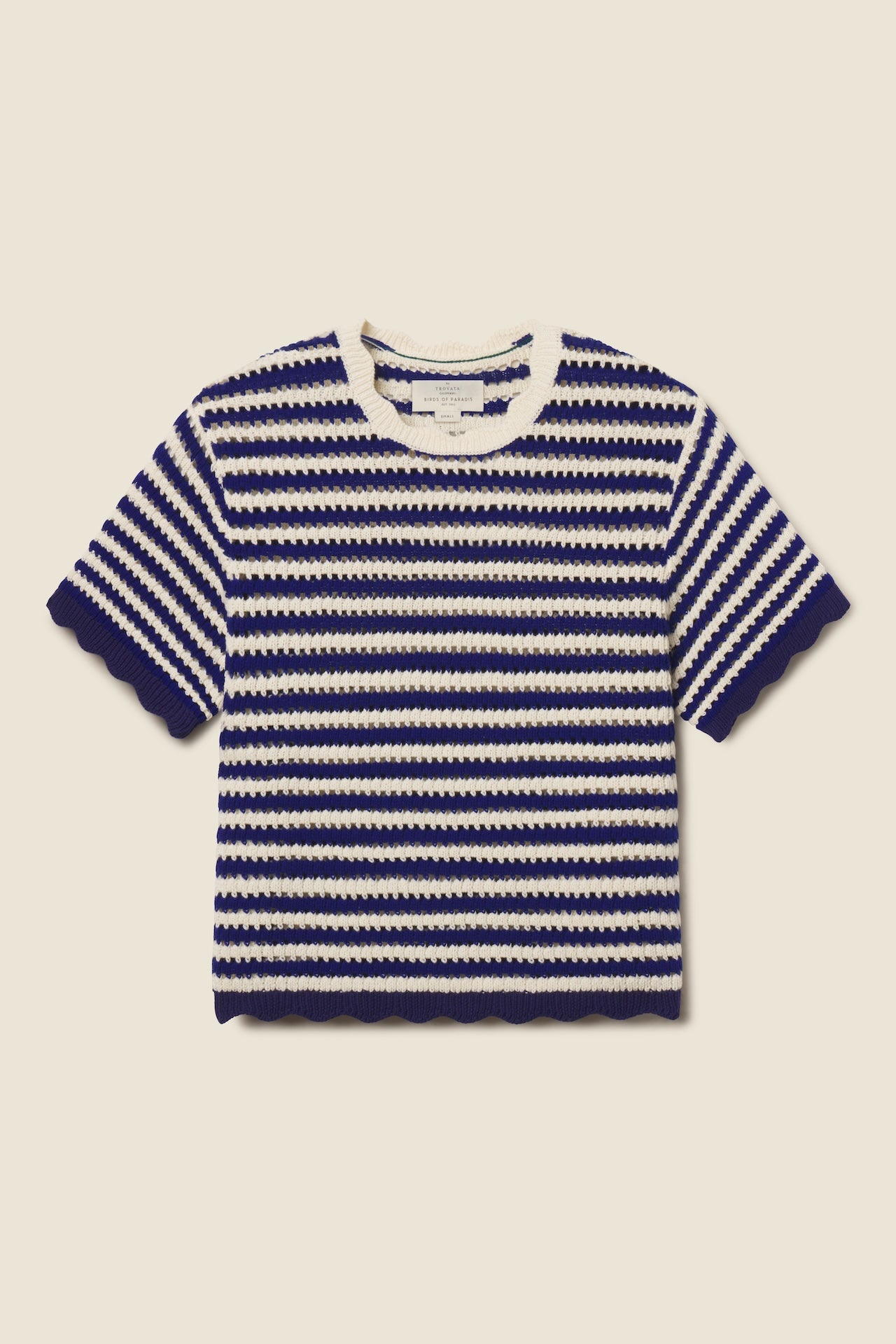 Jules Sweater T-Shirt Navy W/ Antique White Stripe
