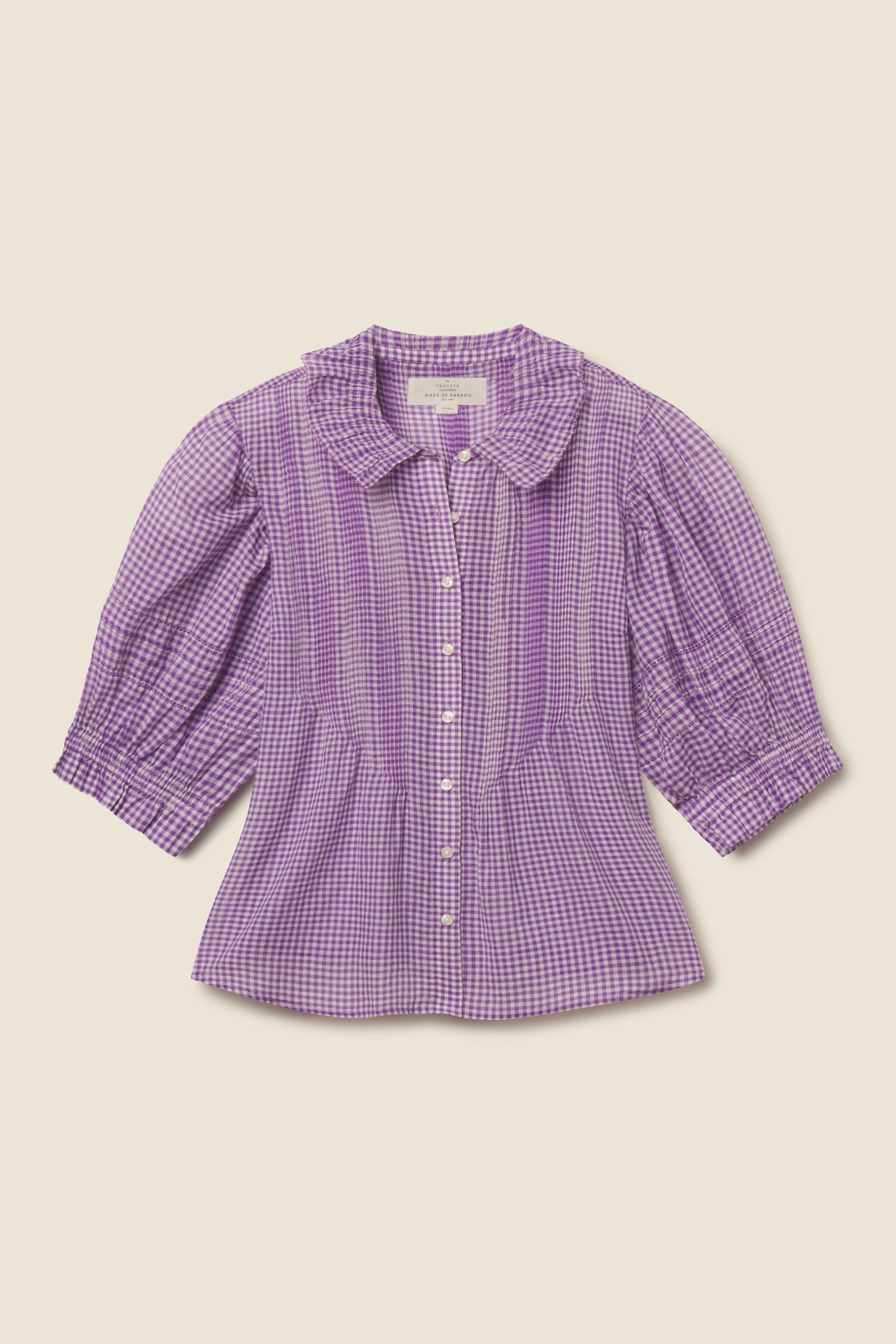 Jess Blouse Lilac Gingham