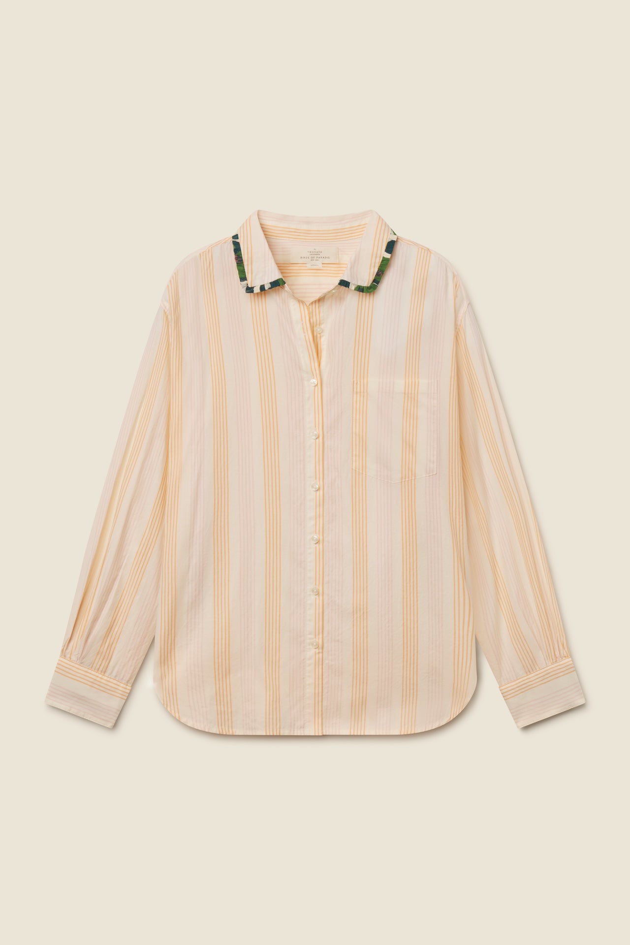 Blake Oversized Shirt w/ Ruffles Paradis Stripe