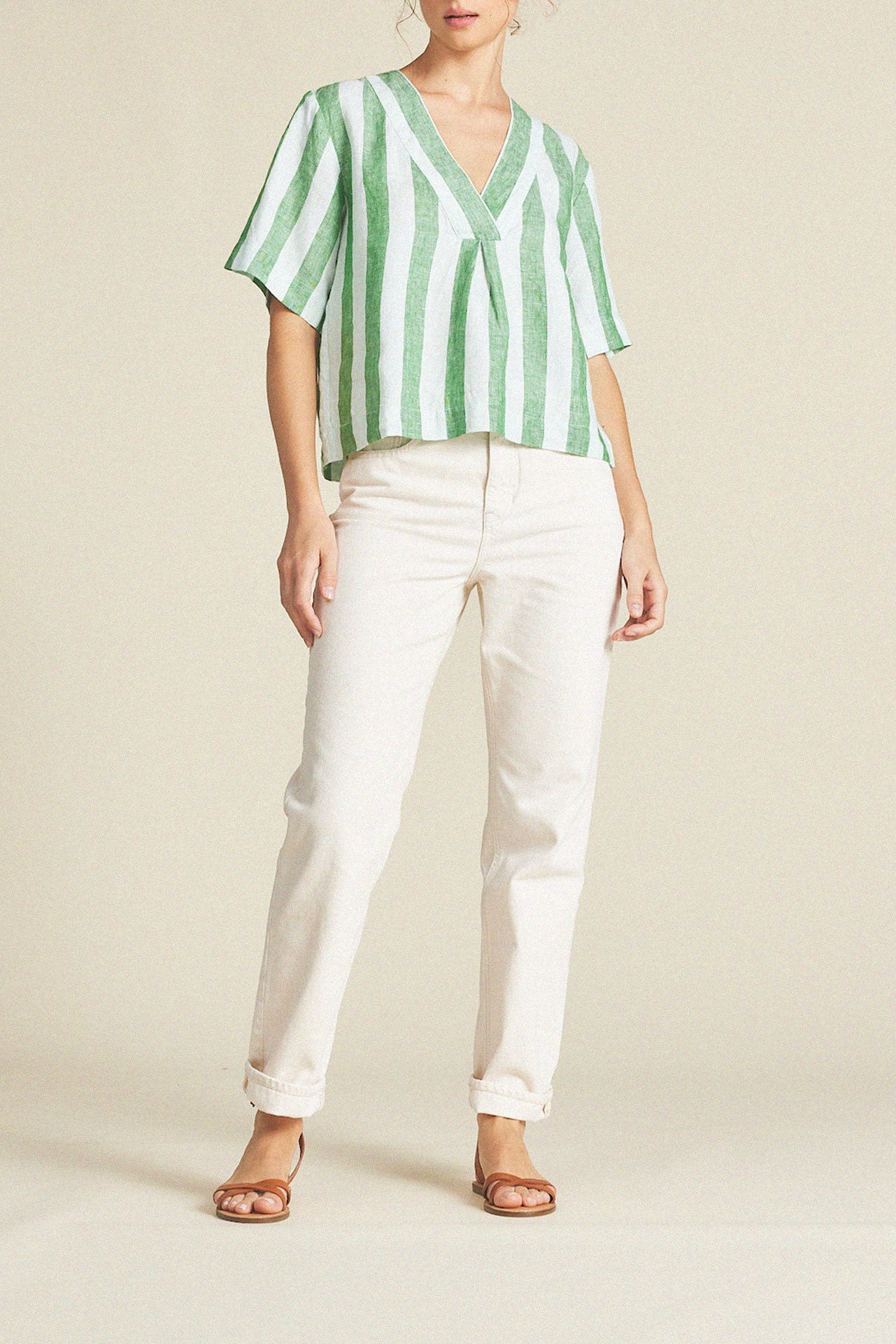 Neve Shirt Aloe Stripe