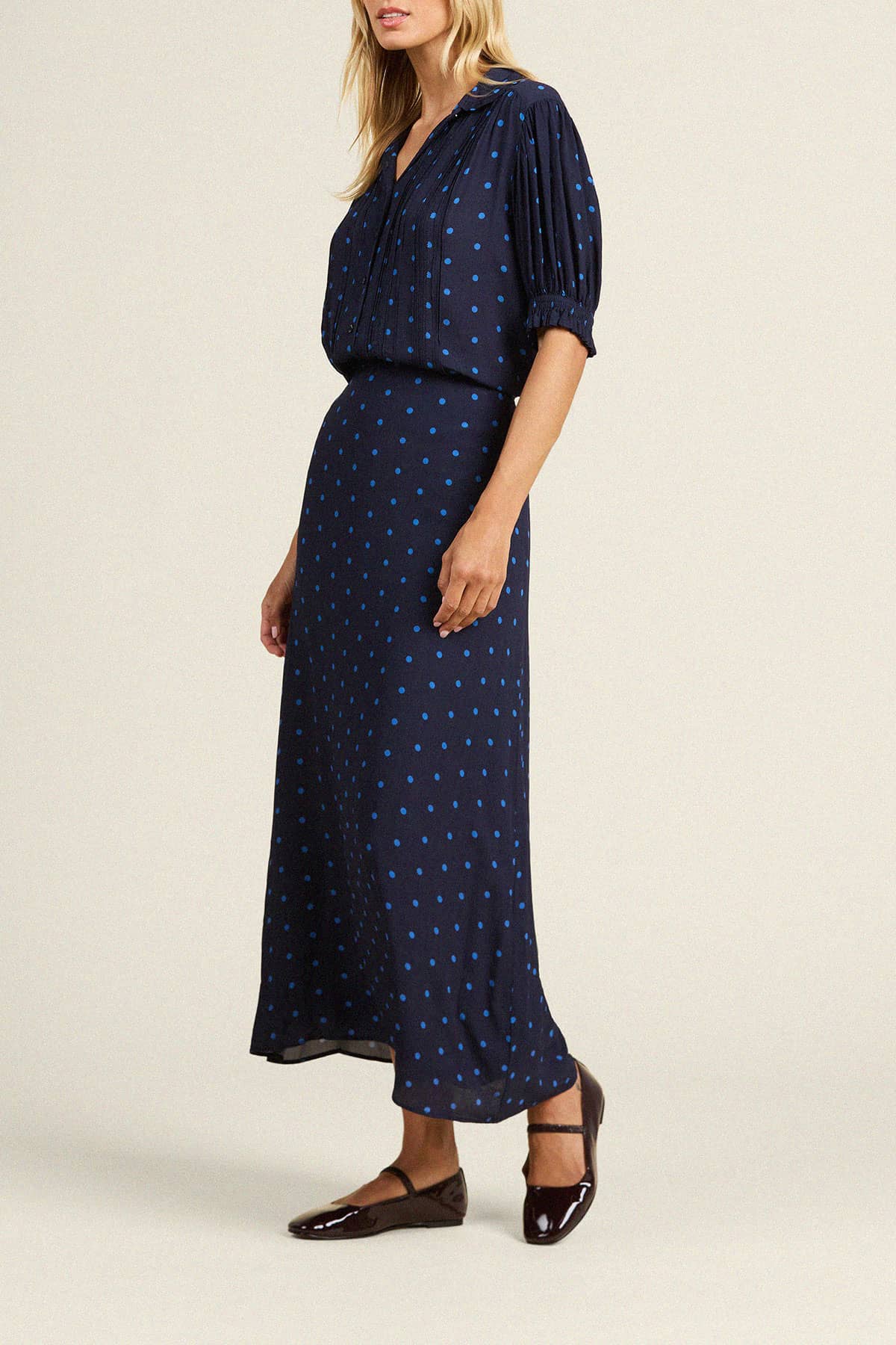 Demi Skirt Azure Polka Dot