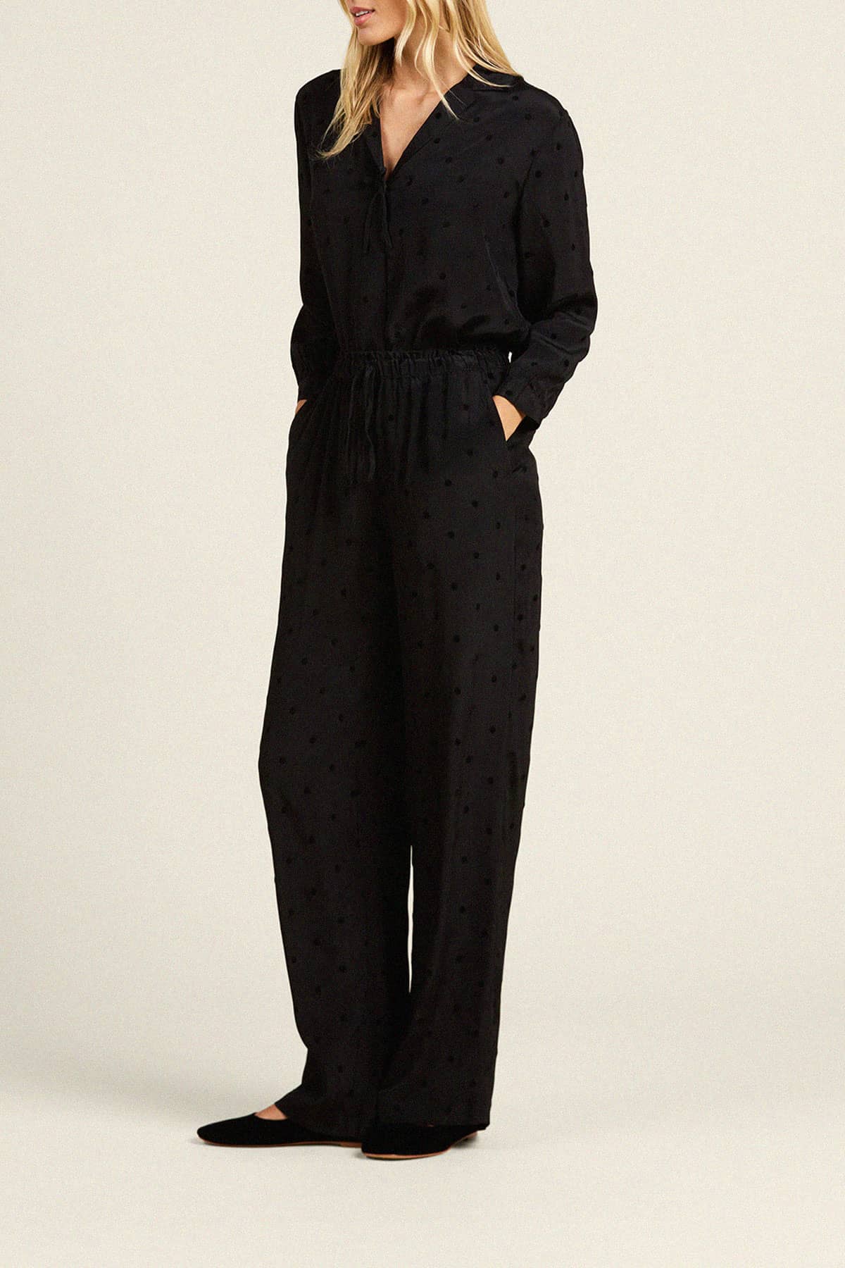 Yvonne Blouse Black Polka Dots