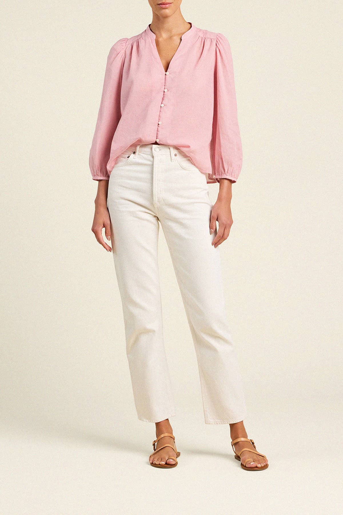 Maisey Blouse Blush Houndstooth