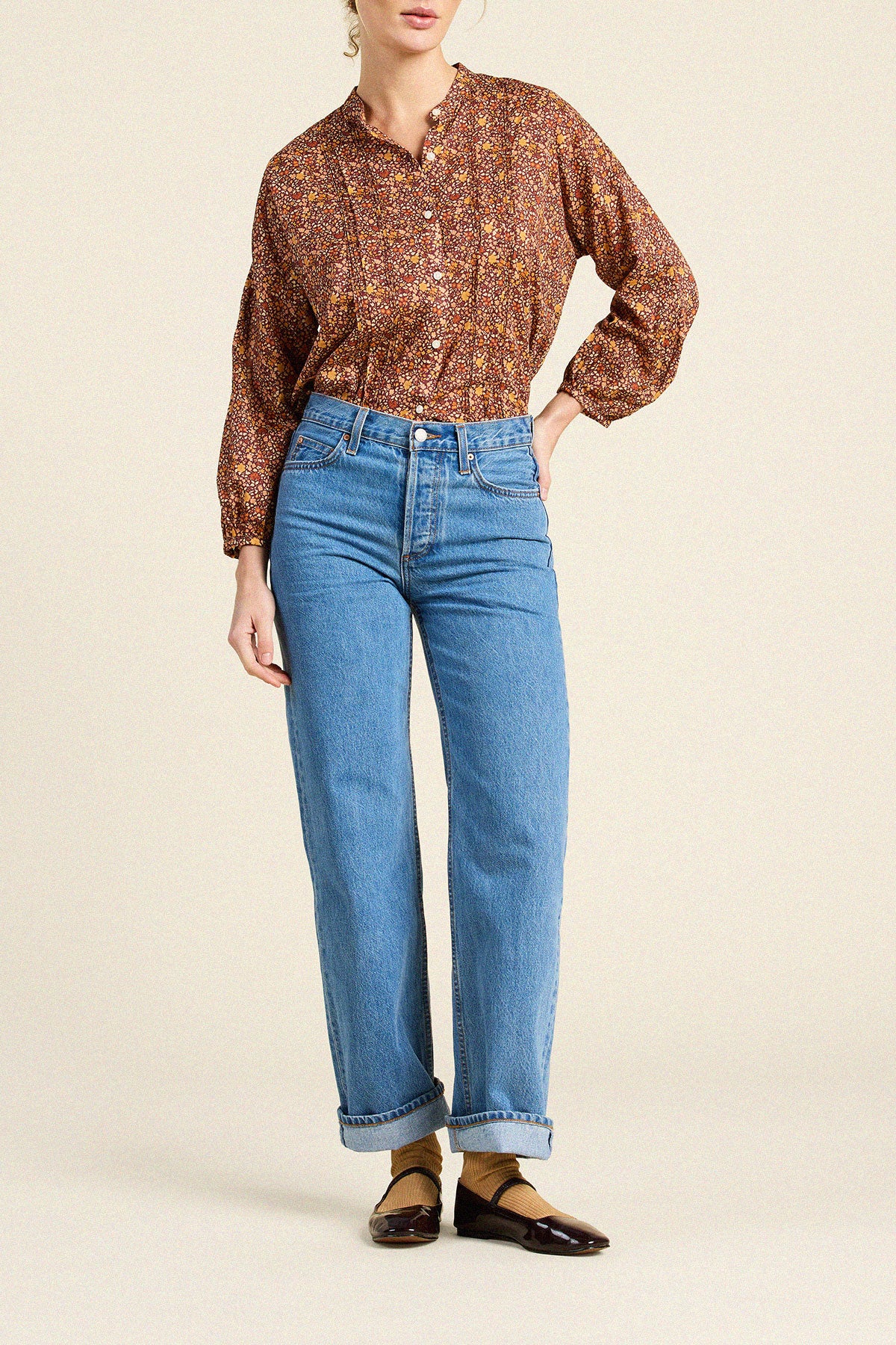 Trovata Jordyn blouse in Briarwood, cotton — view 3
