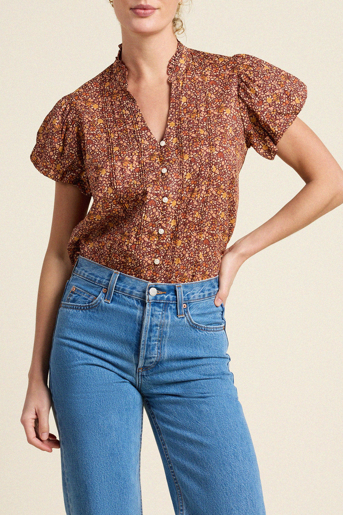 Trovata Luna blouse in Briarwood, cotton — view 2