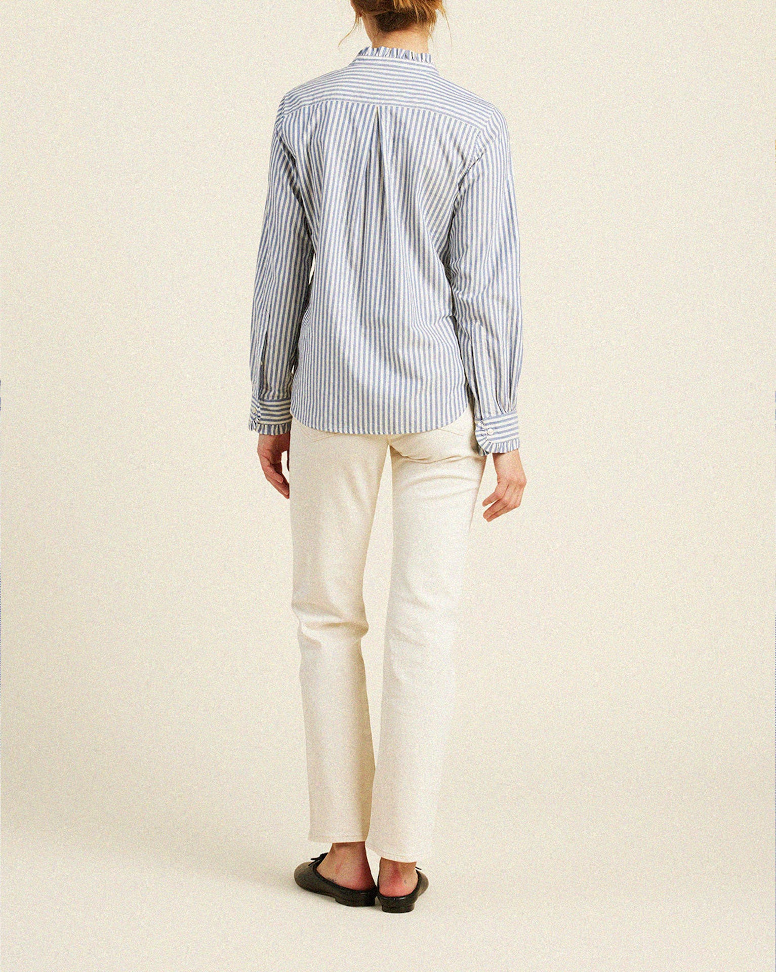 Breezy Blouse Brushed Navy Stripe