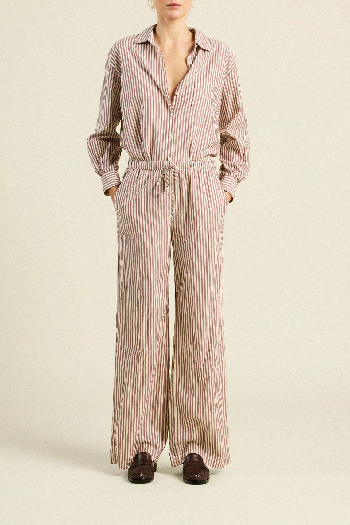 Vera Pant Burgundy Stripe