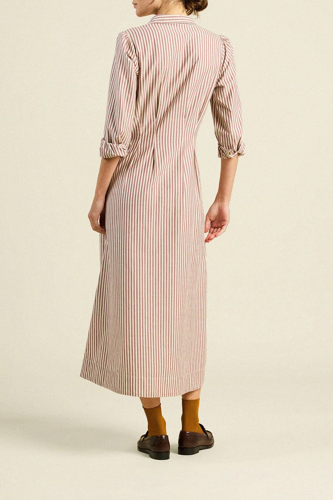 Harper Dress Burgundy Stripe