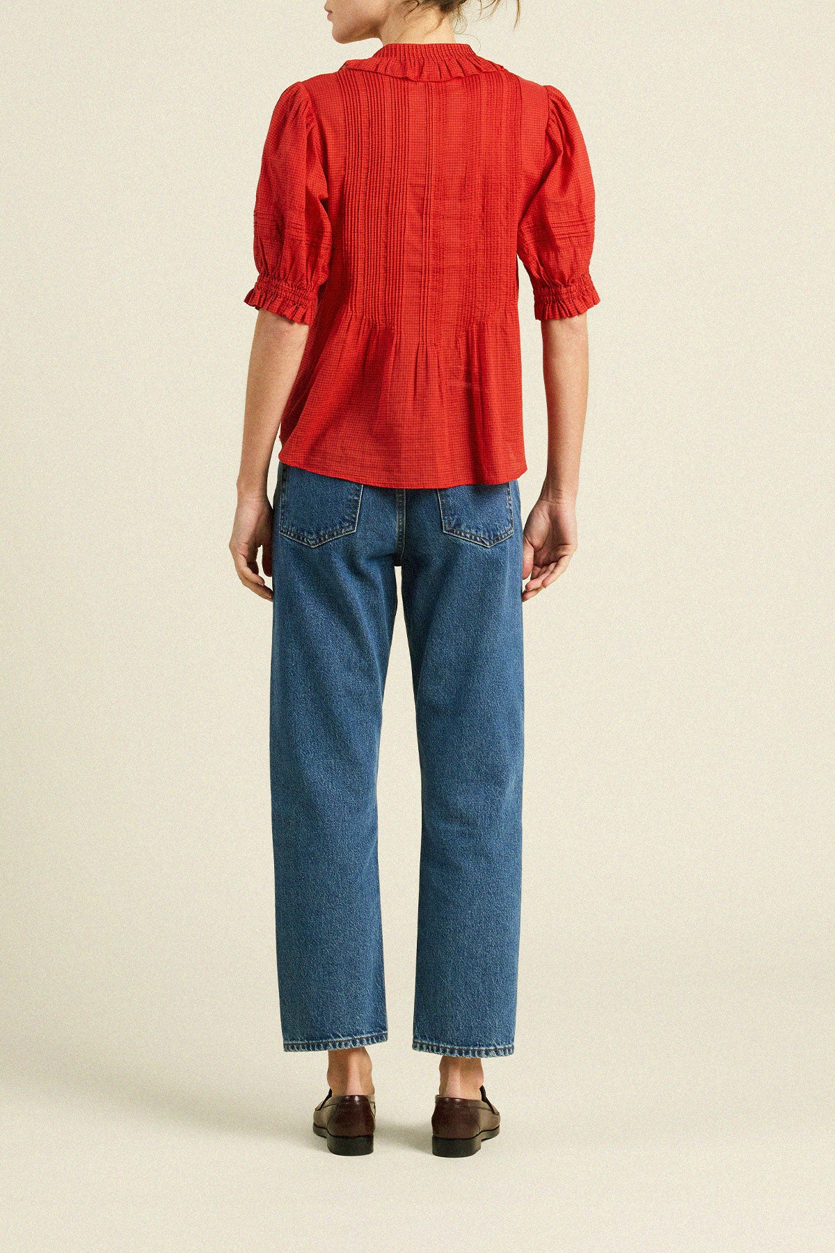 Jess Blouse Crimson Check