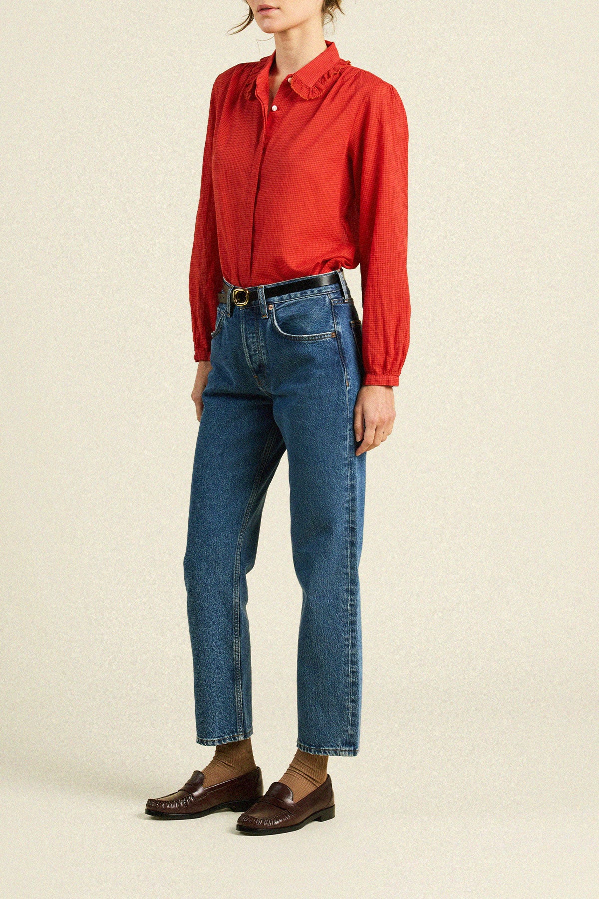 Kinsley Blouse Crimson Check