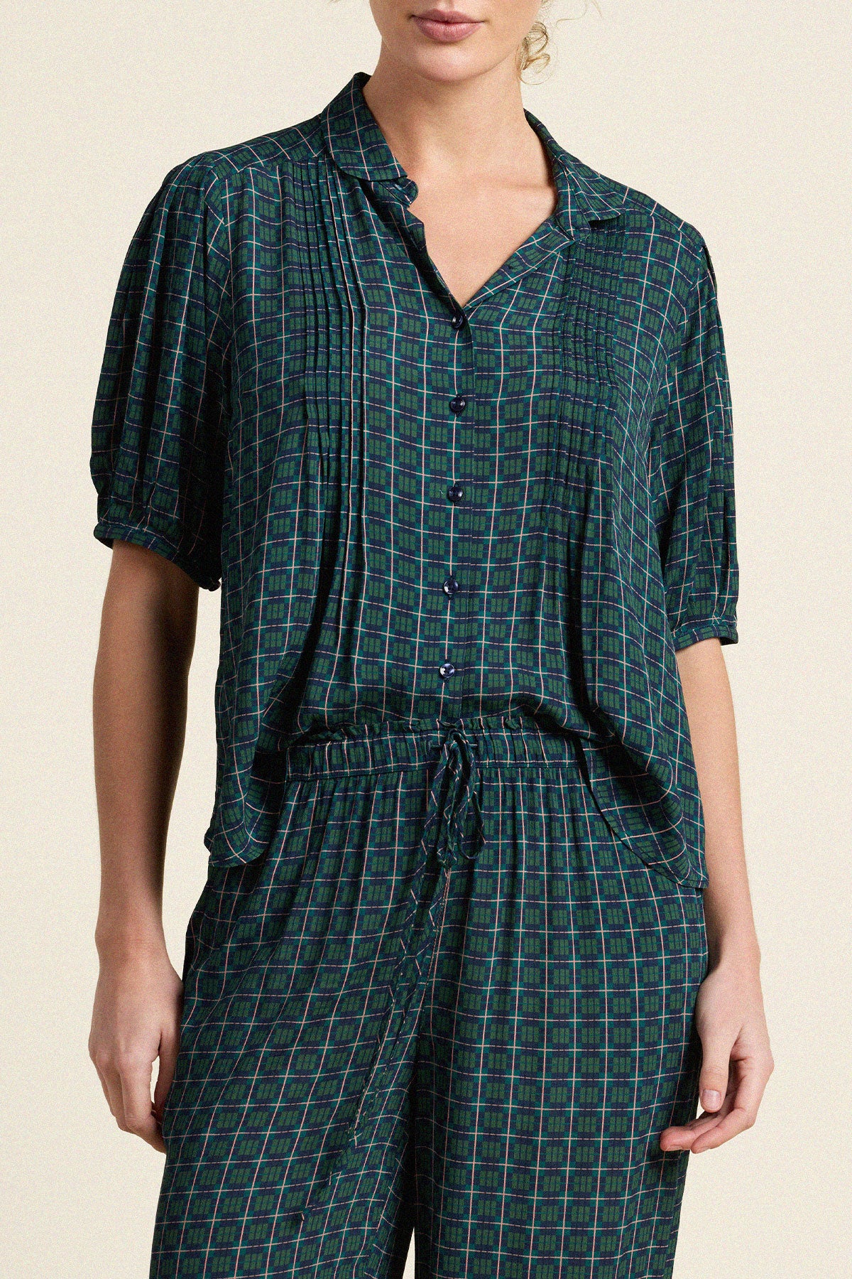 Trovata Nadine blouse in Davenport Plaid, viscose — view 2
