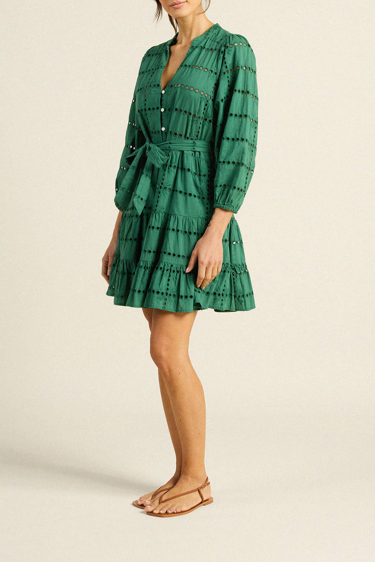Celeste Dress Emerald Eyelet