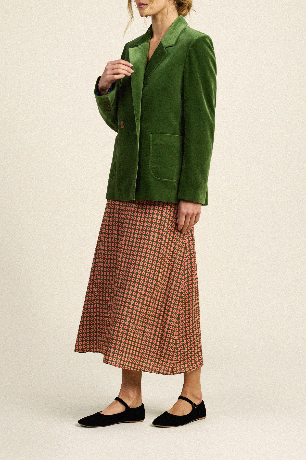 Trovata Grant blazer in Fern, cotton — view 4