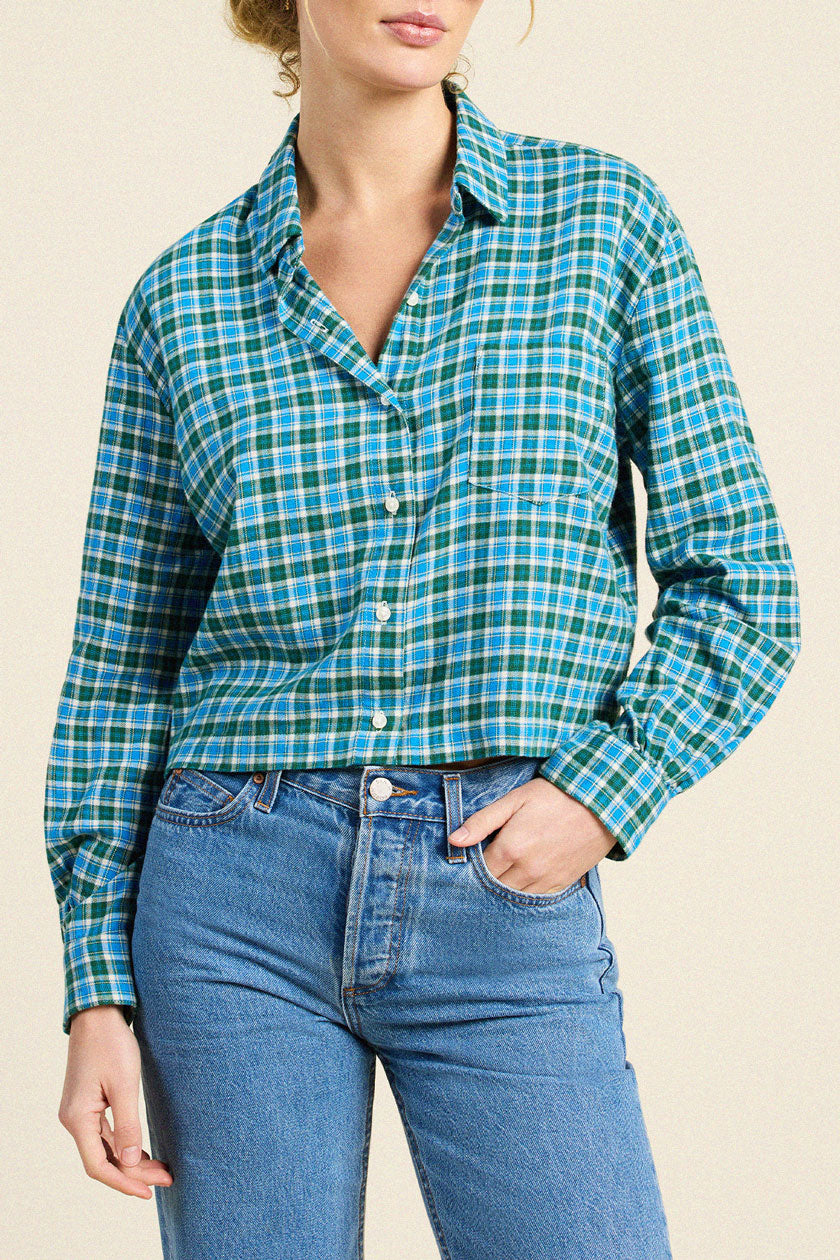 Trovata Nessa shirt in Fogline Plaid, cotton — view 2
