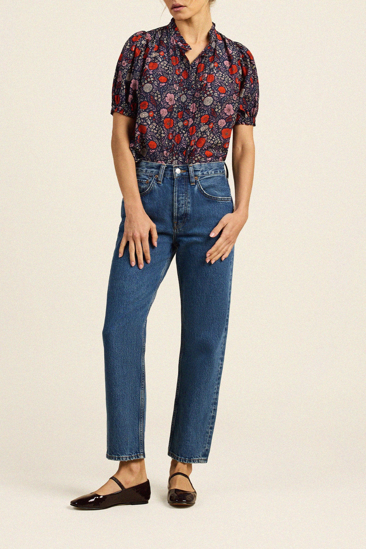 Trovata Mira blouse in Atelier Garden, cotton-silk blend — view 3