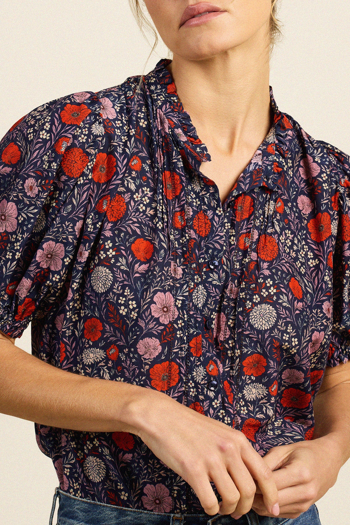 Trovata Mira blouse in Atelier Garden, cotton-silk blend — view 2