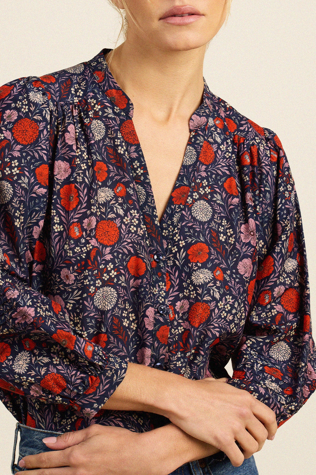 Trovata Pauline blouse in Atelier Garden, cotton-silk blend — view 2