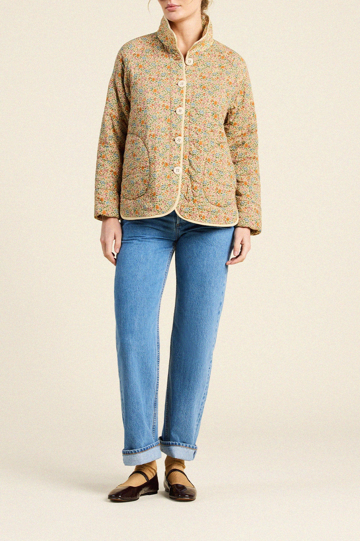 Trovata Ginny quilted jacket in Gardenette, cotton — view 3