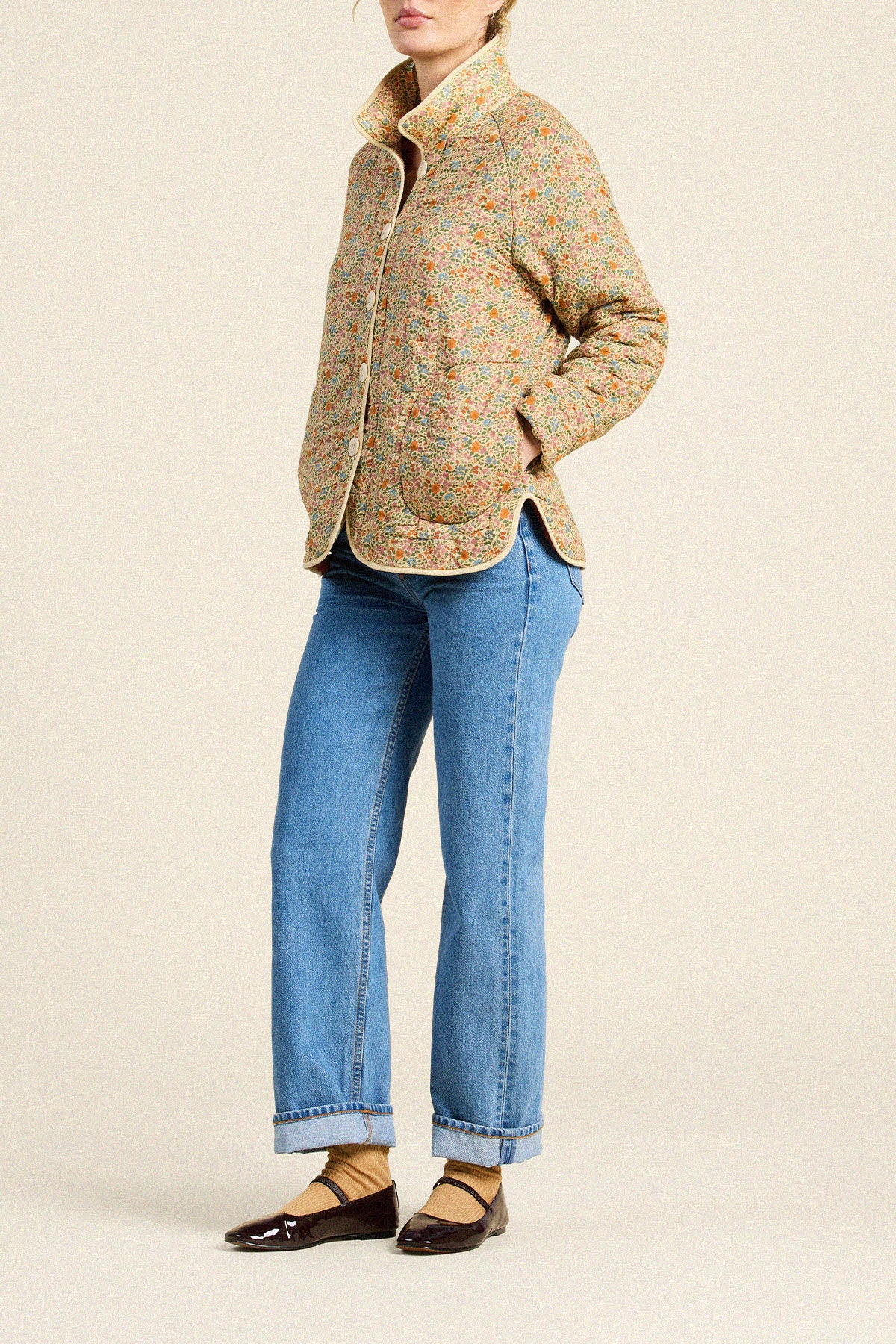 Trovata Ginny quilted jacket in Gardenette, cotton — view 4