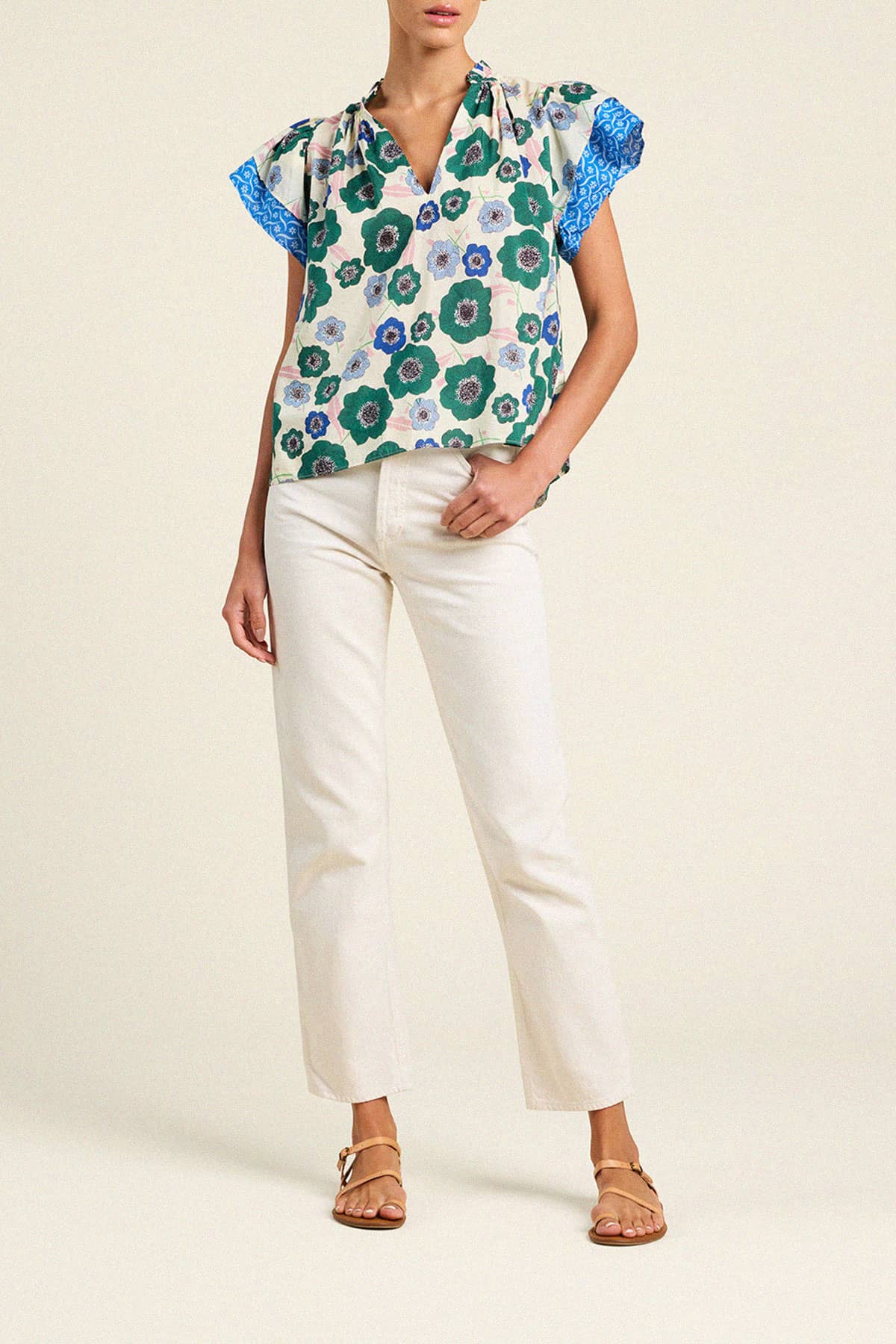 Clover Blouse Green House Bloom Border