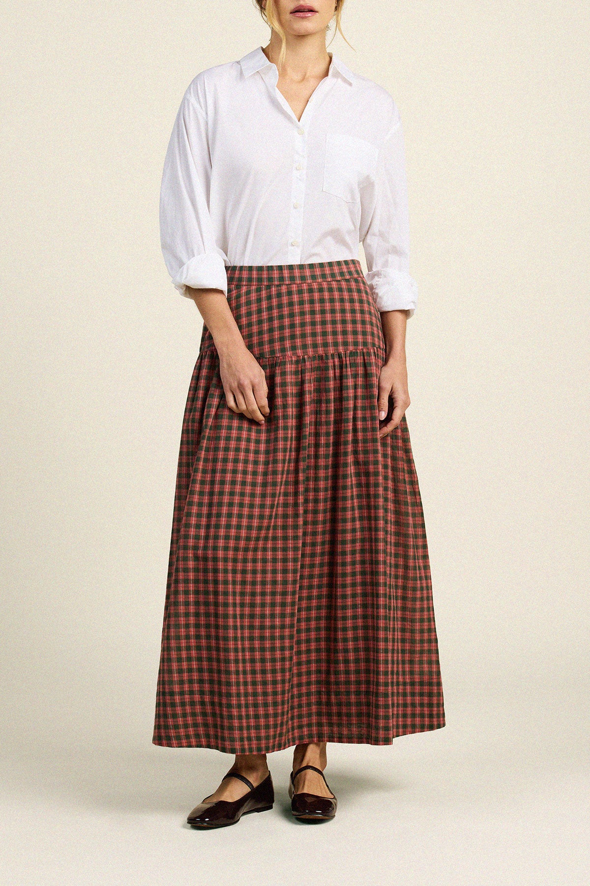 Trovata Lydia skirt in Maple Check, cotton — view 3