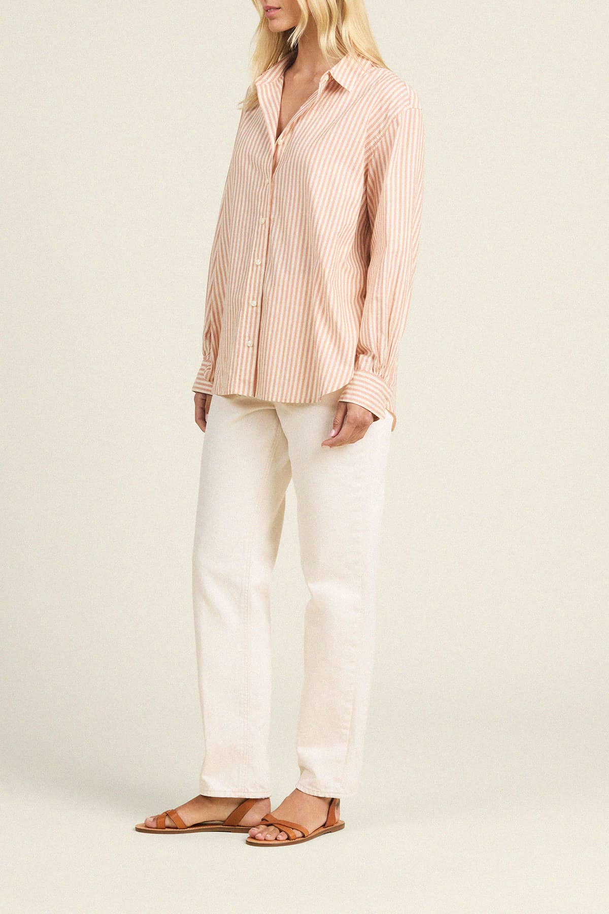 Emilia Oversized Shirt Maple Stripe