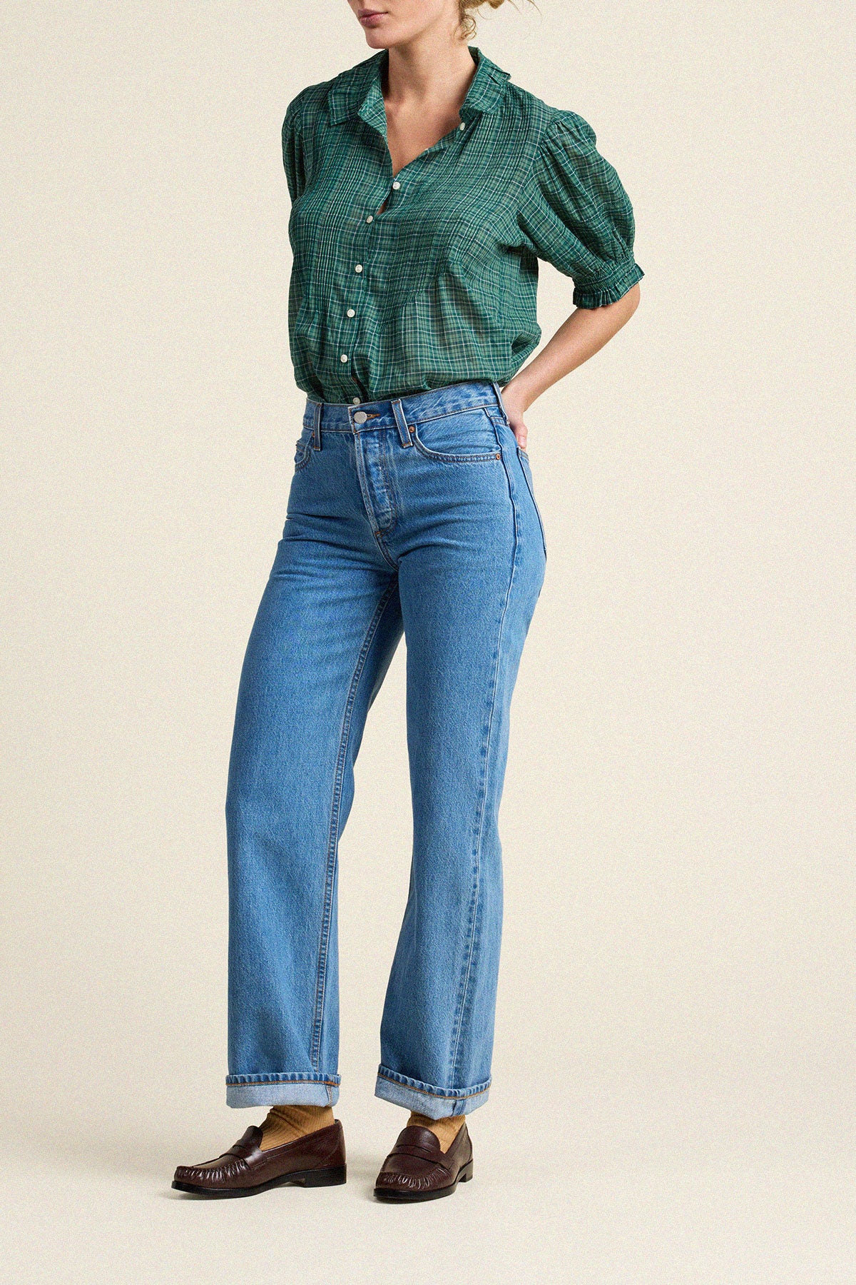 Trovata Jess blouse in Muir Tartan, cotton — view 4