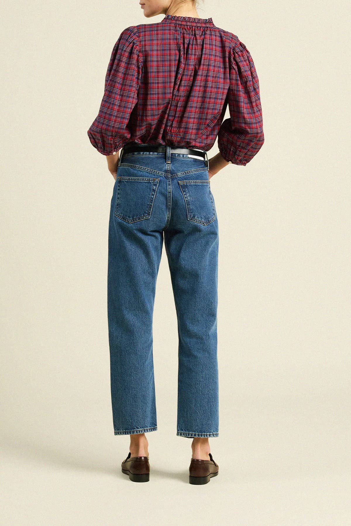 Orly Blouse Mulled Wine Plaid