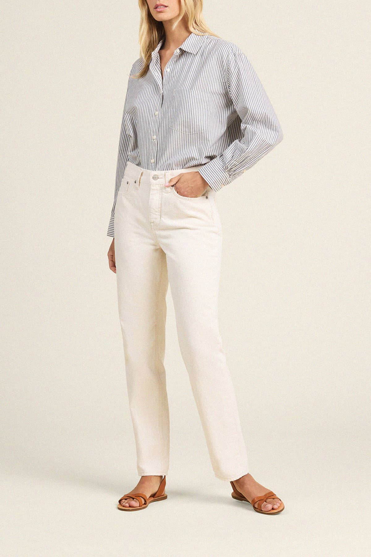 Blake Oversized Shirt Navy Stripe