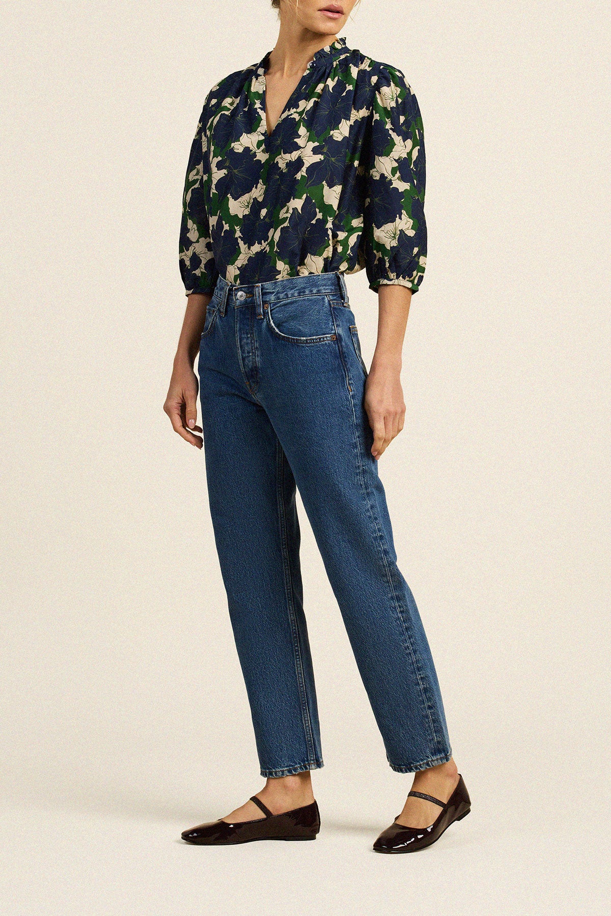 Trovata Orly blouse in Nightfall Bloom, cotton-silk blend — view 4