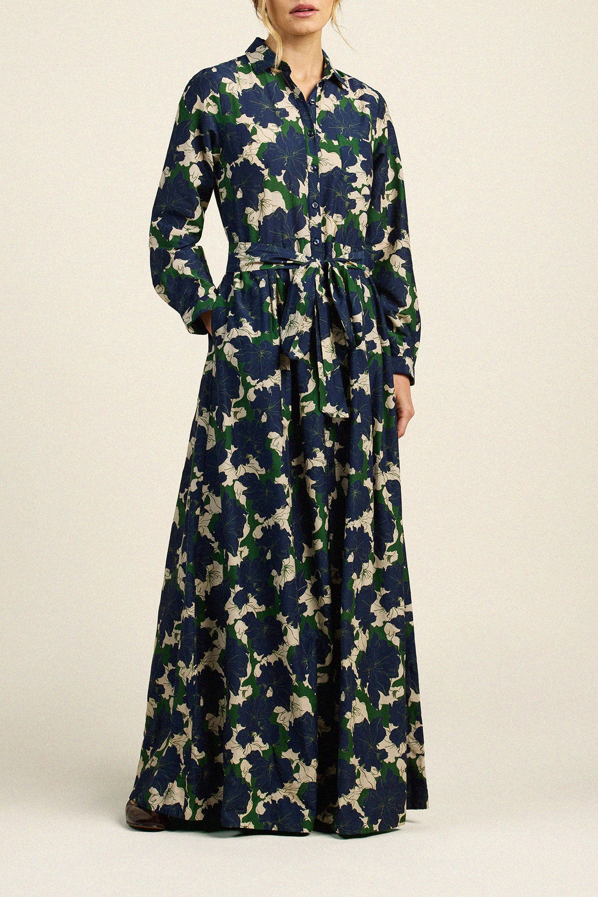 Trovata Cooper dress in Nightfall Bloom, cotton-silk blend — view 5