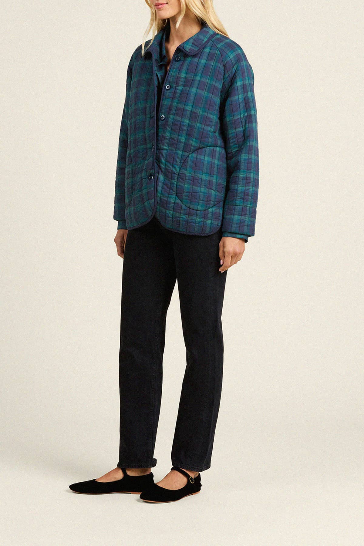 Ginny Quilted Jacket Nocturne Plaid