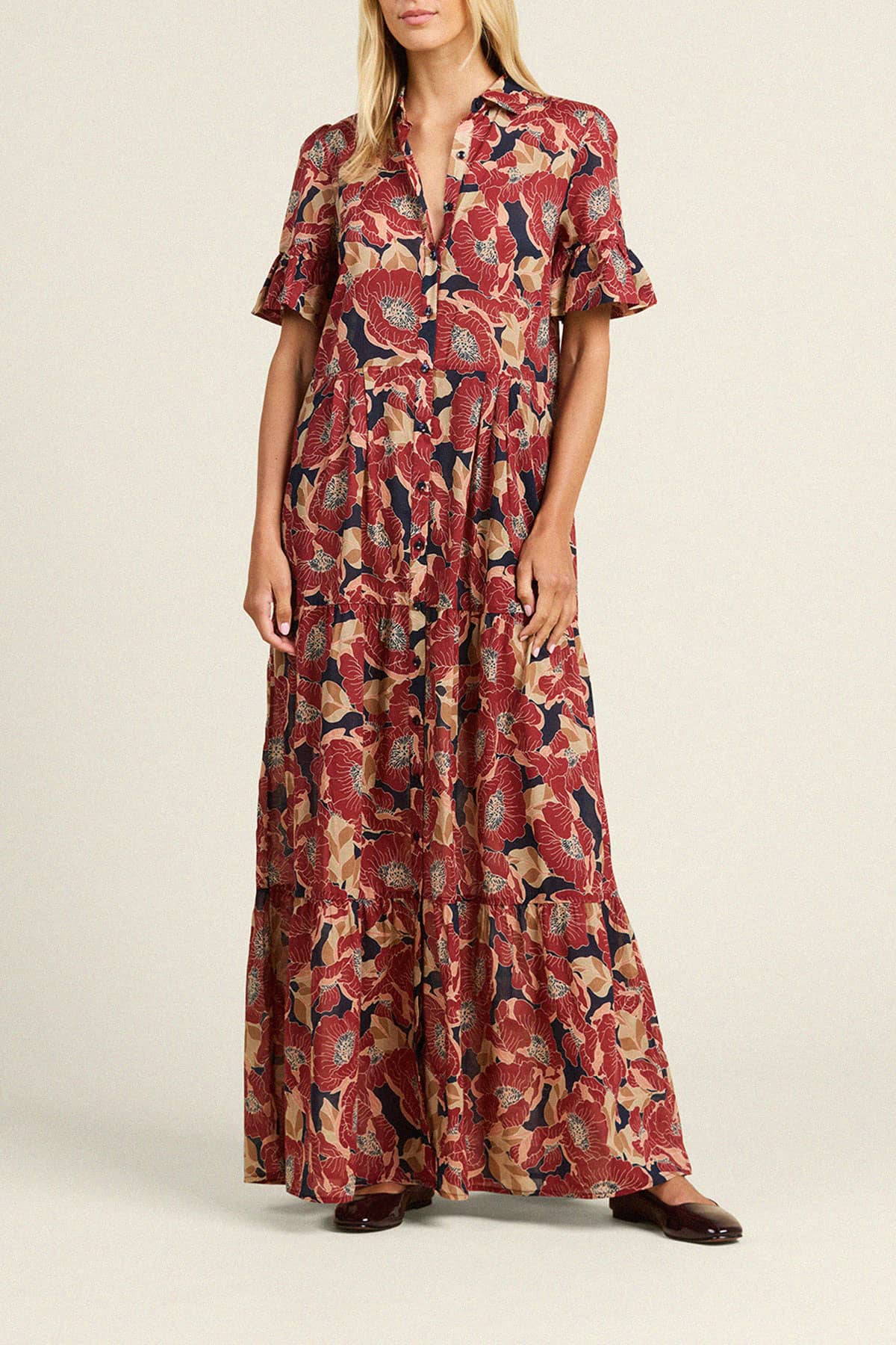 Martine Dress Oleander Rouge