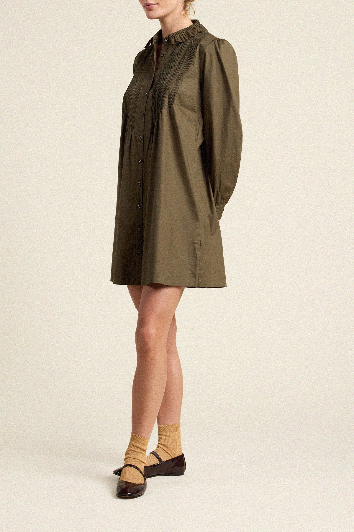Trovata Olive dress in Olive, cotton — view 4