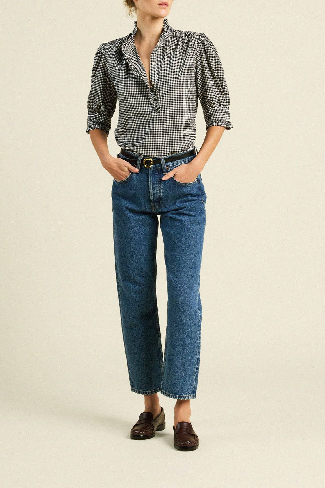 Noah Blouse Onyx Check