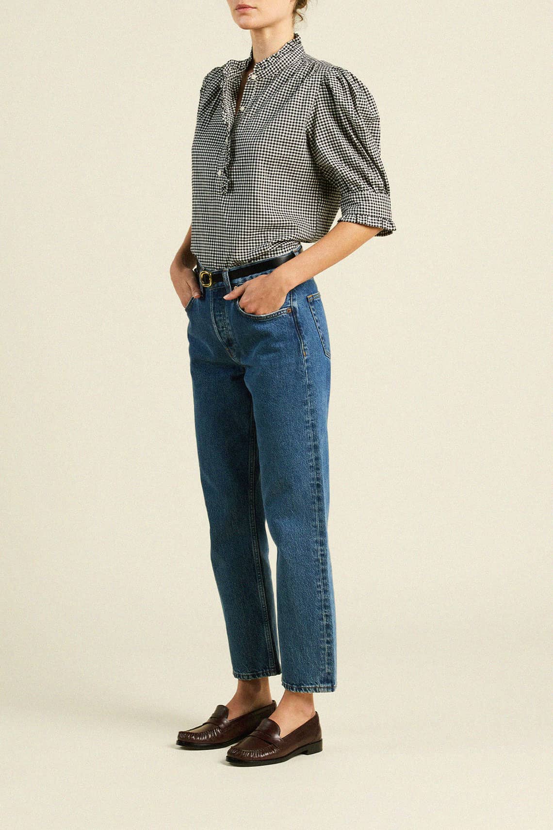 Noah Blouse Onyx Check